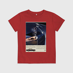 Футболка хлопковая детская Mercedes-benz автомобиль ретро, цвет: красный