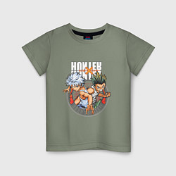 Футболка хлопковая детская Hunter x Hunter Килуа и Гон, цвет: авокадо