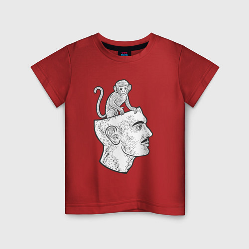 Детская футболка Мартышка в голове / Красный – фото 1