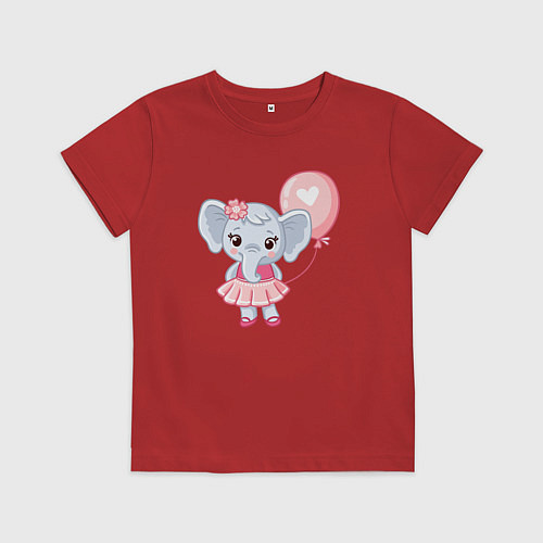 Детская футболка Elephant baby / Красный – фото 1