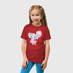 Футболка хлопковая детская Elephant baby, цвет: красный — фото 2