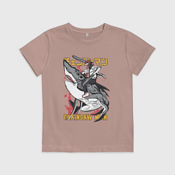 Детская футболка Человек-бензопила Денджи акула