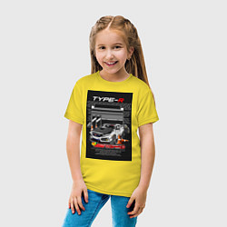 Футболка хлопковая детская Honda jdm, цвет: желтый — фото 2