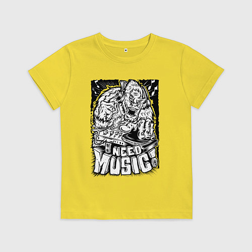 Детская футболка Мне нужна музыка / Желтый – фото 1