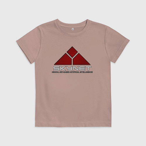 Детская футболка Skynet - cyberdyne / Пыльно-розовый – фото 1