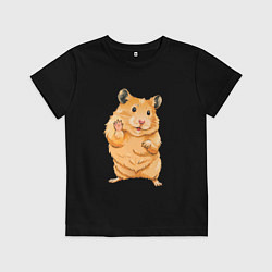 Детская футболка Милый хомяк машет лапкой
