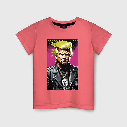 Детская футболка Trumps not dead - motto / Коралловый – фото 1