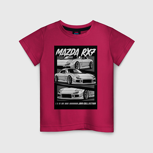 Детская футболка Mazda rx-7 JDM авто / Маджента – фото 1