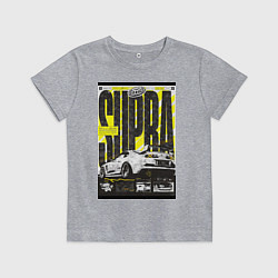 Футболка хлопковая детская Toyota Supra авто, цвет: меланж