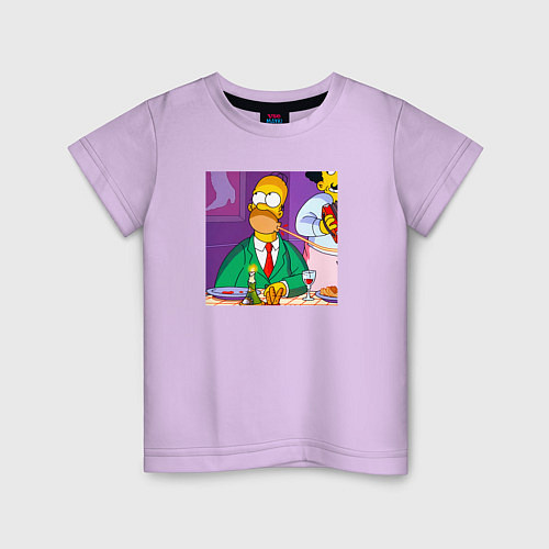 Детская футболка Гомер Симпсон спагетти болоньезе / Лаванда – фото 1
