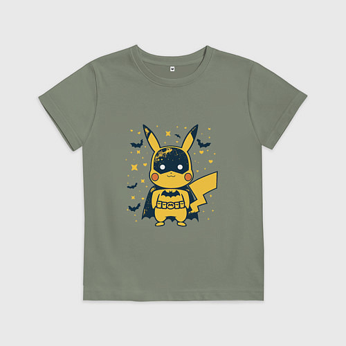 Детская футболка Пикачу бэтмен / Авокадо – фото 1
