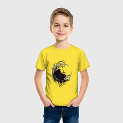 Футболка хлопковая детская Черный кролик, цвет: желтый — фото 2