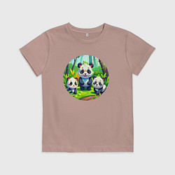 Детская футболка Панды в бамбуковом лесу