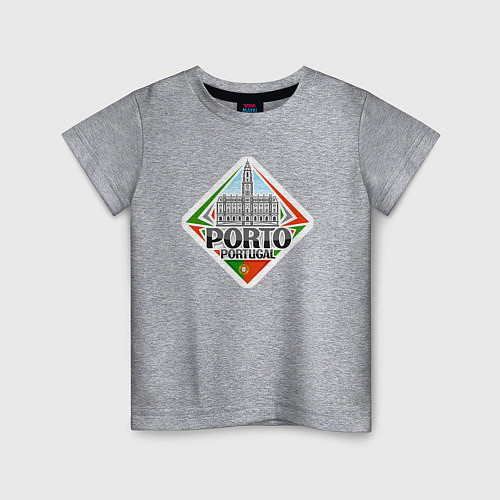 Детская футболка Порту - Португалия / Меланж – фото 1