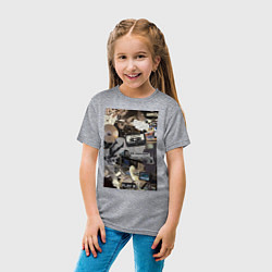 Футболка хлопковая детская Музыка коллаж, цвет: меланж — фото 2