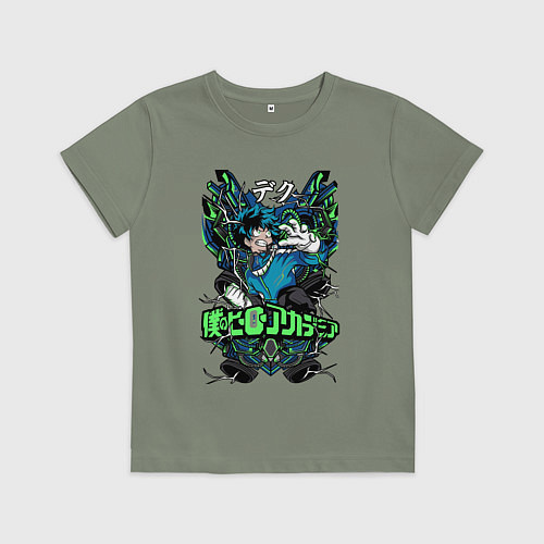 Детская футболка Моя геройская академия главный герой Деку / Авокадо – фото 1