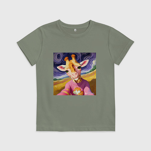 Детская футболка Селфи жирафа / Авокадо – фото 1