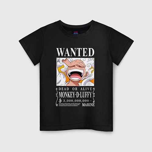 Детская футболка Monkey D Luffy - wanted / Черный – фото 1