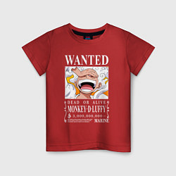 Футболка хлопковая детская Monkey D Luffy - wanted, цвет: красный