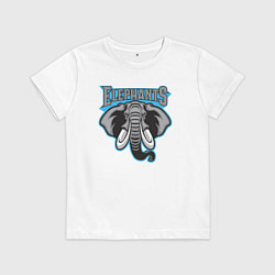 Футболка хлопковая детская Elephants team, цвет: белый
