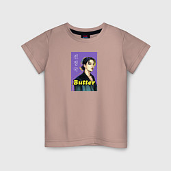 Футболка хлопковая детская Butter JK, цвет: пыльно-розовый