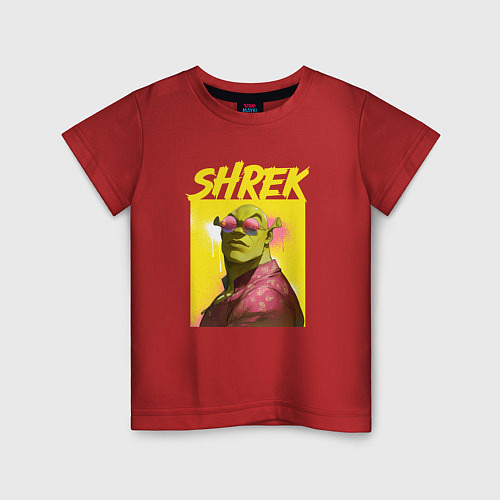 Детская футболка Shrek гигачад / Красный – фото 1