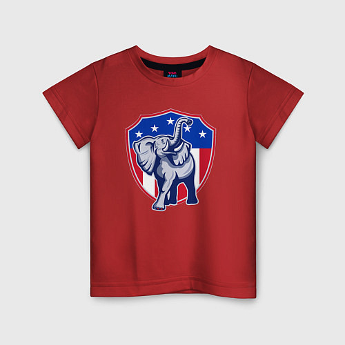 Детская футболка Elephant USA / Красный – фото 1