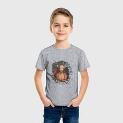 Футболка хлопковая детская Ванпанчмен герой, цвет: меланж — фото 2