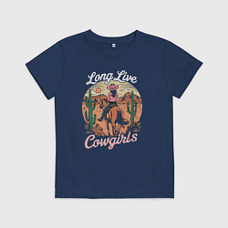 Футболка хлопковая детская Ковбойша, цвет: тёмно-синий