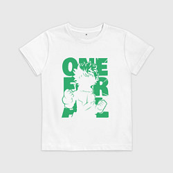 Футболка хлопковая детская Моя геройская академия один за всех Деку, цвет: белый