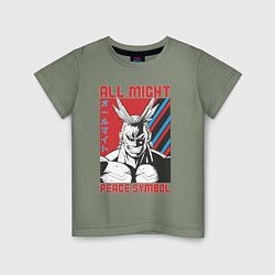 Детская футболка Моя геройская академия All Might pease symbol
