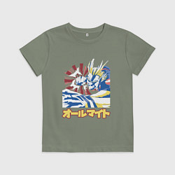 Футболка хлопковая детская Моя геройская академия Всемогущий удар, цвет: авокадо