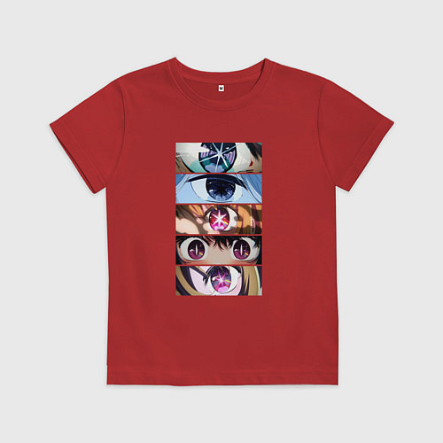 Детская футболка Звездное детя 2 - много глаз смотрят / Красный – фото 1