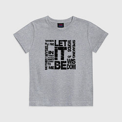 Футболка хлопковая детская Let It Be, цвет: меланж