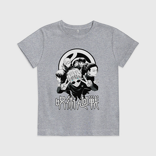 Детская футболка Магическая битва группа Годжо / Меланж – фото 1