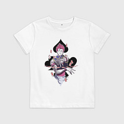 Футболка хлопковая детская Hunter x Hunter Хисока джокер, цвет: белый