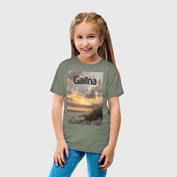 Футболка хлопковая детская Galina закат, цвет: авокадо — фото 2