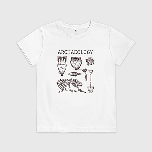 Детская футболка Археология - древние окаменелости / Белый – фото 1