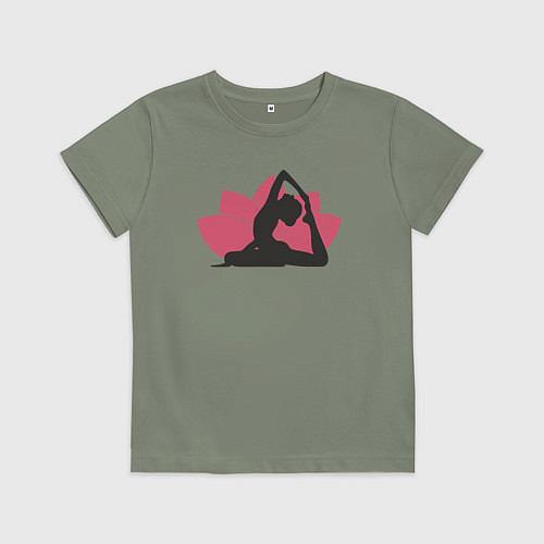 Детская футболка Yoga lotus / Авокадо – фото 1