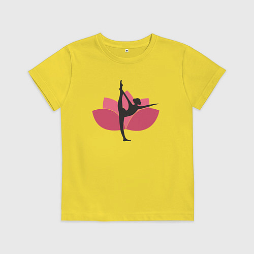 Детская футболка Лотос - йога / Желтый – фото 1