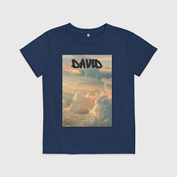 Футболка хлопковая детская David облака, цвет: тёмно-синий