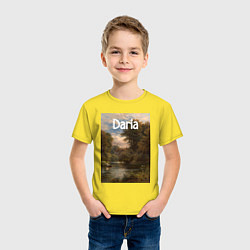 Футболка хлопковая детская Daria речка, цвет: желтый — фото 2