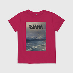 Футболка хлопковая детская Diana волны, цвет: маджента