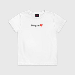 Футболка хлопковая детская BTS Bangtan, цвет: белый