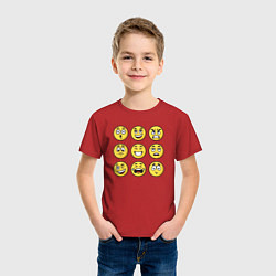 Футболка хлопковая детская Smiles 3x3, цвет: красный — фото 2