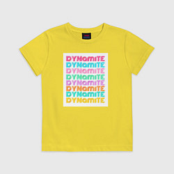 Футболка хлопковая детская BTS Dynamite, цвет: желтый