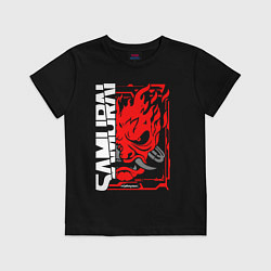 Футболка хлопковая детская Cyberpunk samurai, цвет: черный