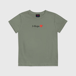 Футболка хлопковая детская BTS - J-hope, цвет: авокадо