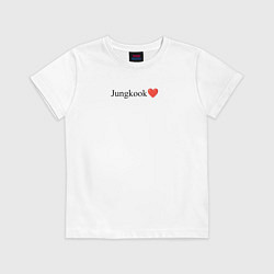 Футболка хлопковая детская BTS Jungkook, цвет: белый