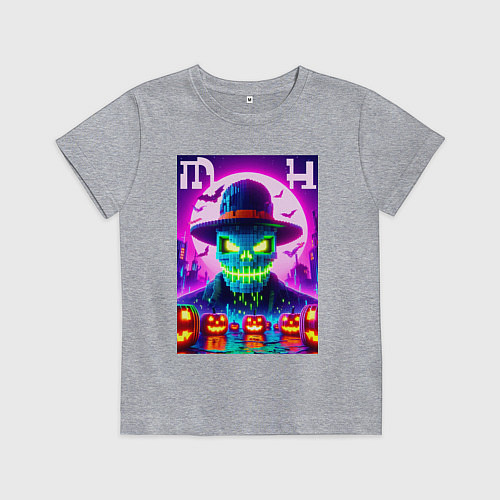 Детская футболка Minecraft and halloween collaboration - neon glow / Меланж – фото 1